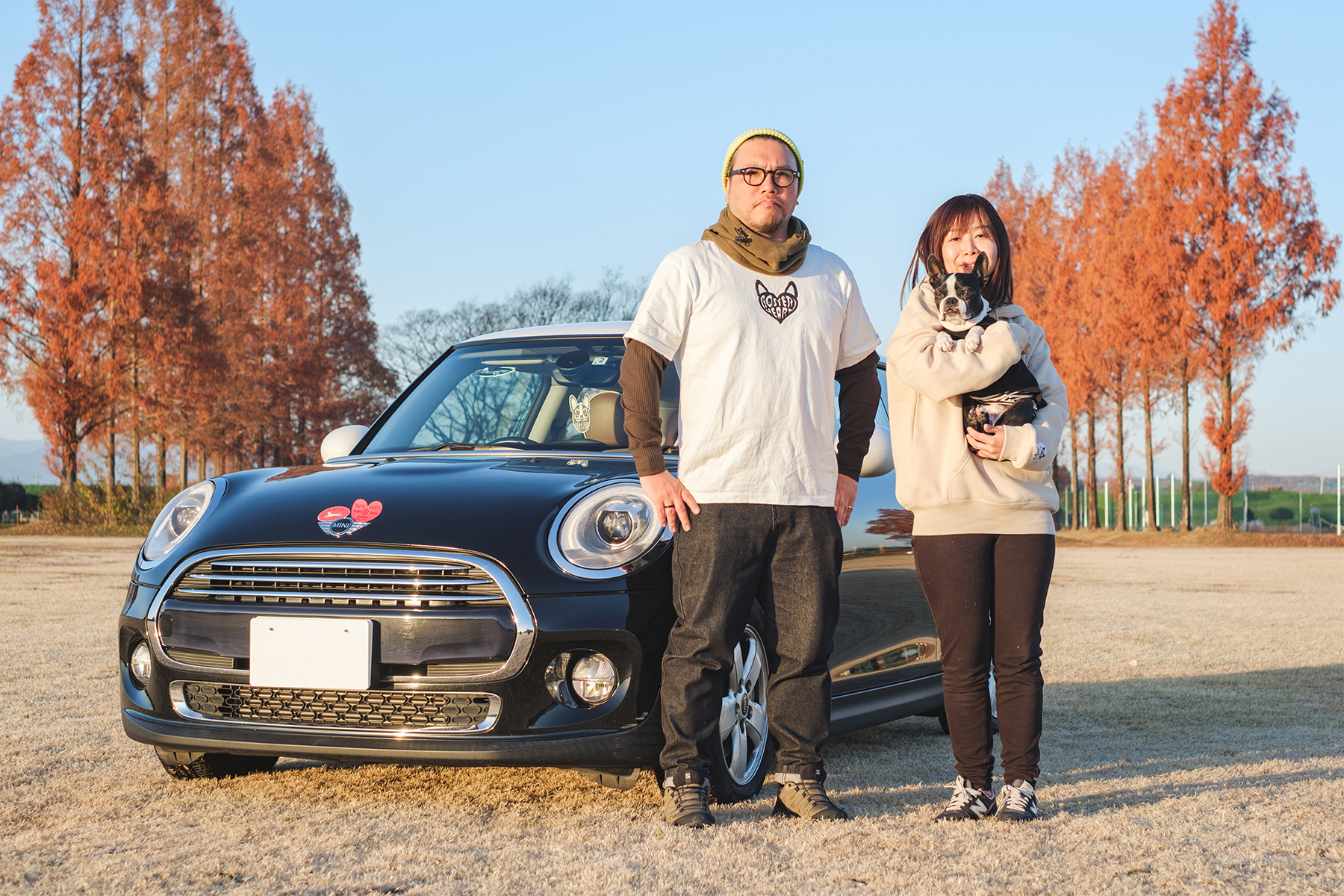 ファミリー with マイカー(Boston Terrier)